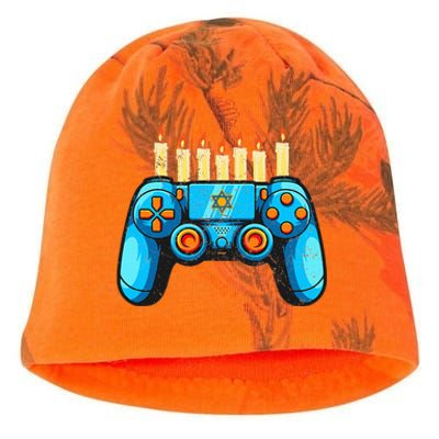 Retro Gamepad Happy Hanukkah Funny Pajama Family Matching Kati - Camo Knit Beanie