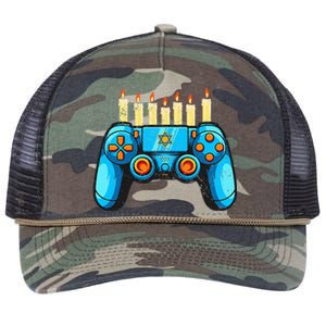 Retro Gamepad Happy Hanukkah Funny Pajama Family Matching Retro Rope Trucker Hat Cap