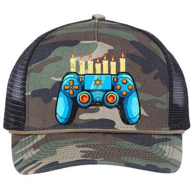 Retro Gamepad Happy Hanukkah Funny Pajama Family Matching Retro Rope Trucker Hat Cap