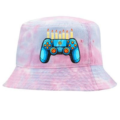 Retro Gamepad Happy Hanukkah Funny Pajama Family Matching Tie-Dyed Bucket Hat