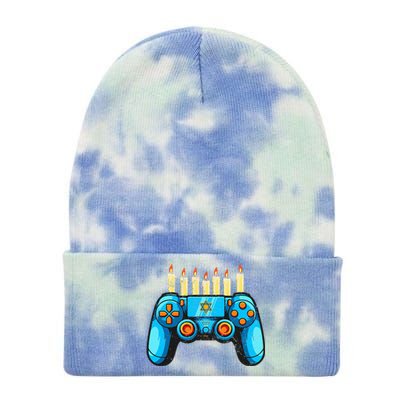 Retro Gamepad Happy Hanukkah Funny Pajama Family Matching Tie Dye 12in Knit Beanie