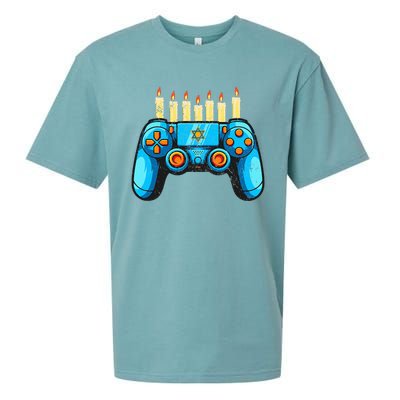 Retro Gamepad Happy Hanukkah Funny Pajama Family Matching Sueded Cloud Jersey T-Shirt