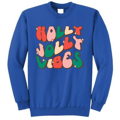 Retro Groovy Holly Xmas Jolly Vibes Christmas For Cool Gift Sweatshirt