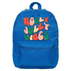 Retro Groovy Holly Xmas Jolly Vibes Christmas For Cool Gift 16 in Basic Backpack