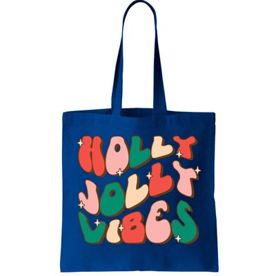 Retro Groovy Holly Xmas Jolly Vibes Christmas For Cool Gift Tote Bag