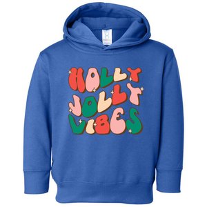 Retro Groovy Holly Xmas Jolly Vibes Christmas For Cool Gift Toddler Hoodie