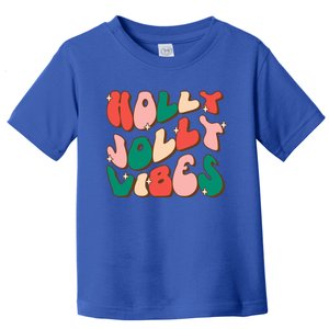 Retro Groovy Holly Xmas Jolly Vibes Christmas For Cool Gift Toddler T-Shirt