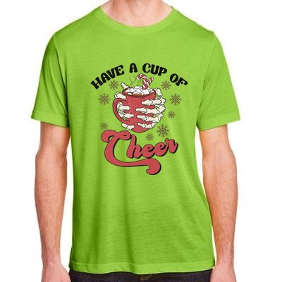 Retro Groovy Have A Cup Of Cheer Christmas Skeleton Coffee Great Gift Adult ChromaSoft Performance T-Shirt