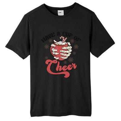 Retro Groovy Have A Cup Of Cheer Christmas Skeleton Coffee Great Gift Tall Fusion ChromaSoft Performance T-Shirt