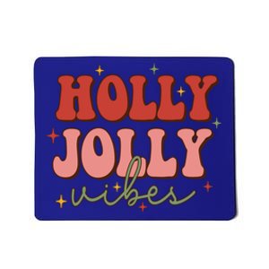 Retro Groovy Holly Xmas Jolly Vibes Merry Christmas Holiday Cute Gift Mousepad