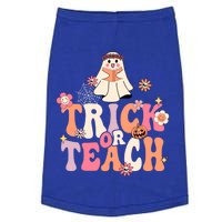 Retro Groovy Halloween Trick Or Teach Vintage Hippie Ghost Gift Doggie Tank