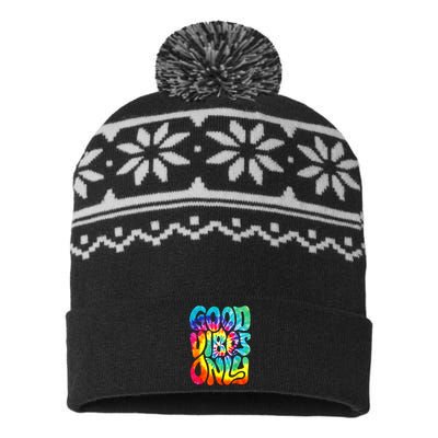 Retro Groovy Halloween Peace Love Hippie 60s 70s 80s Costume USA-Made Snowflake Beanie