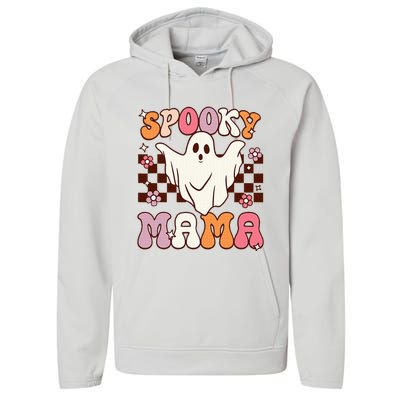 Retro Groovy Halloween Ghost Spooky Mama Costume Performance Fleece Hoodie