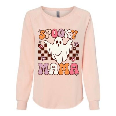 Retro Groovy Halloween Ghost Spooky Mama Costume Womens California Wash Sweatshirt