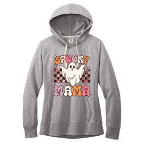 Retro Groovy Halloween Ghost Spooky Mama Costume Women's Fleece Hoodie