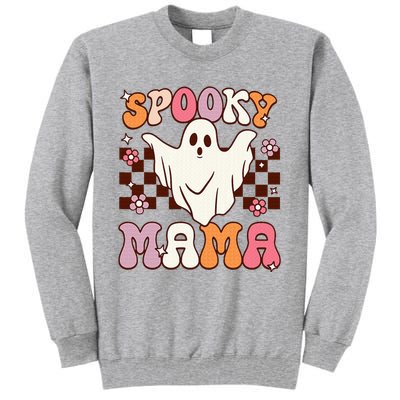 Retro Groovy Halloween Ghost Spooky Mama Costume Tall Sweatshirt