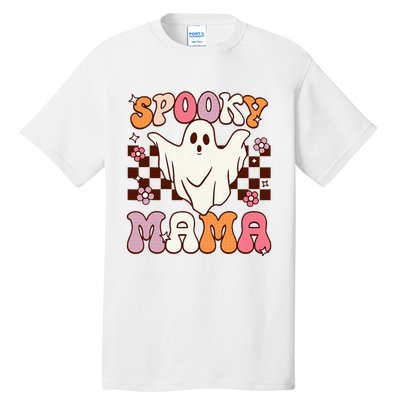 Retro Groovy Halloween Ghost Spooky Mama Costume Tall T-Shirt