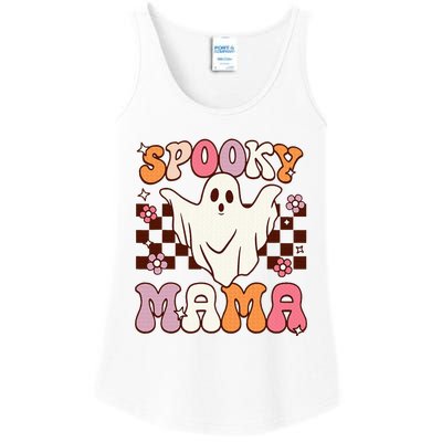 Retro Groovy Halloween Ghost Spooky Mama Costume Ladies Essential Tank