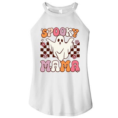 Retro Groovy Halloween Ghost Spooky Mama Costume Women's Perfect Tri Rocker Tank