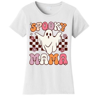 Retro Groovy Halloween Ghost Spooky Mama Costume Women's T-Shirt