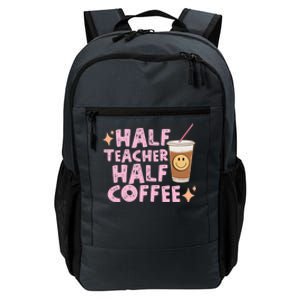 Retro Groovy Half Teacher Half Coffee Happy Teachers Day Gift Daily Commute Backpack