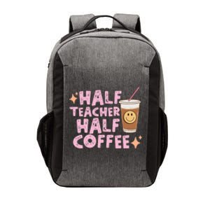 Retro Groovy Half Teacher Half Coffee Happy Teachers Day Gift Vector Backpack