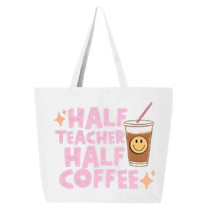 Retro Groovy Half Teacher Half Coffee Happy Teachers Day Gift 25L Jumbo Tote