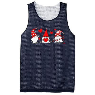 Red Gnomes Hearts Happy Valentines Day Funny Gnome Lover Mesh Reversible Basketball Jersey Tank