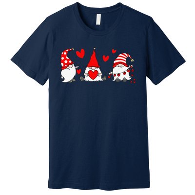 Red Gnomes Hearts Happy Valentines Day Funny Gnome Lover Premium T-Shirt