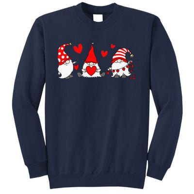 Red Gnomes Hearts Happy Valentines Day Funny Gnome Lover Tall Sweatshirt