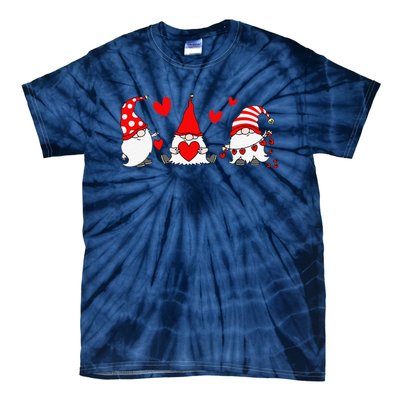 Red Gnomes Hearts Happy Valentines Day Funny Gnome Lover Tie-Dye T-Shirt