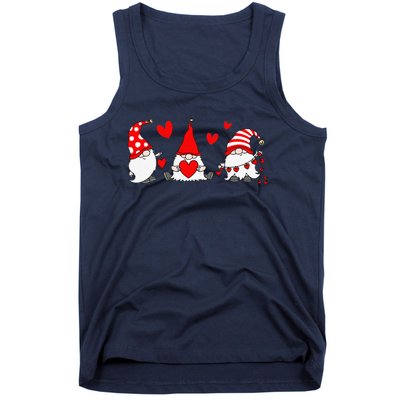 Red Gnomes Hearts Happy Valentines Day Funny Gnome Lover Tank Top