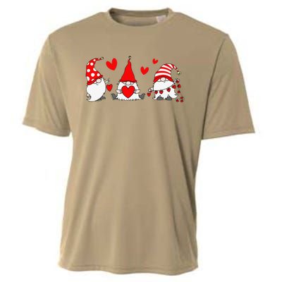 Red Gnomes Hearts Happy Valentines Day Funny Gnome Lover Cooling Performance Crew T-Shirt