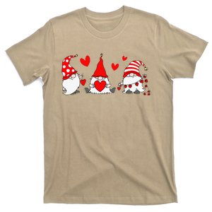 Red Gnomes Hearts Happy Valentines Day Funny Gnome Lover T-Shirt