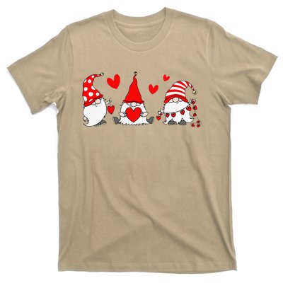 Red Gnomes Hearts Happy Valentines Day Funny Gnome Lover T-Shirt