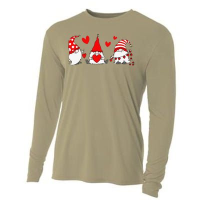 Red Gnomes Hearts Happy Valentines Day Funny Gnome Lover Cooling Performance Long Sleeve Crew