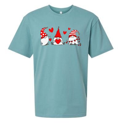 Red Gnomes Hearts Happy Valentines Day Funny Gnome Lover Sueded Cloud Jersey T-Shirt