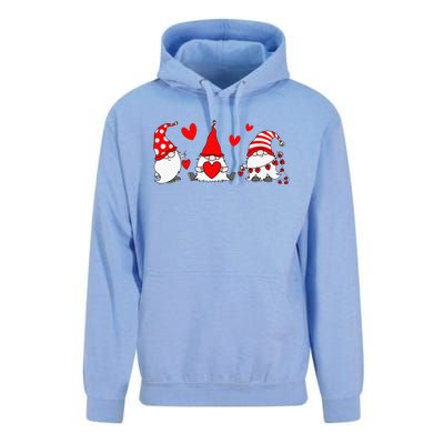 Red Gnomes Hearts Happy Valentines Day Funny Gnome Lover Unisex Surf Hoodie