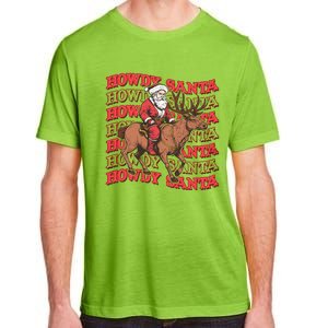 Retro Groovy Howdy Santa Country Cowboy Western Christmas Adult ChromaSoft Performance T-Shirt