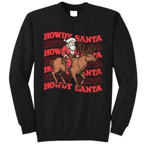 Retro Groovy Howdy Santa Country Cowboy Western Christmas Sweatshirt