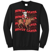 Retro Groovy Howdy Santa Country Cowboy Western Christmas Sweatshirt