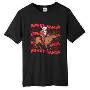 Retro Groovy Howdy Santa Country Cowboy Western Christmas Tall Fusion ChromaSoft Performance T-Shirt