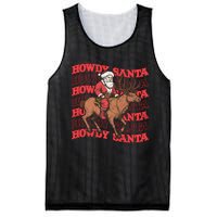 Retro Groovy Howdy Santa Country Cowboy Western Christmas Mesh Reversible Basketball Jersey Tank