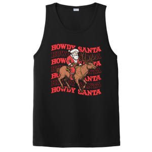 Retro Groovy Howdy Santa Country Cowboy Western Christmas PosiCharge Competitor Tank