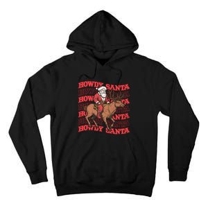 Retro Groovy Howdy Santa Country Cowboy Western Christmas Tall Hoodie