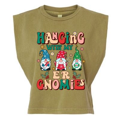 Retro Groovy Hanging With My Er Gnomies Nurse Xmas Gift Garment-Dyed Women's Muscle Tee