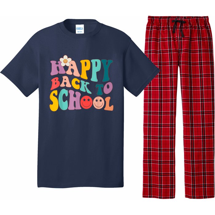 Retro Groovy Happy First Day Of School Back To School Gifts Pajama Set