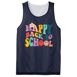 Retro Groovy Happy First Day Of School Back To School Gifts Mesh Reversible Basketball Jersey Tank