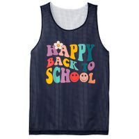 Retro Groovy Happy First Day Of School Back To School Gifts Mesh Reversible Basketball Jersey Tank