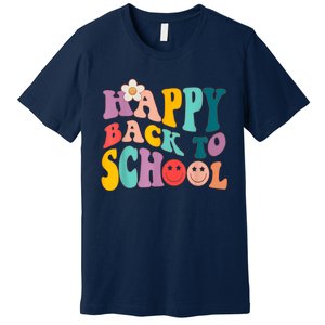 Retro Groovy Happy First Day Of School Back To School Gifts Premium T-Shirt